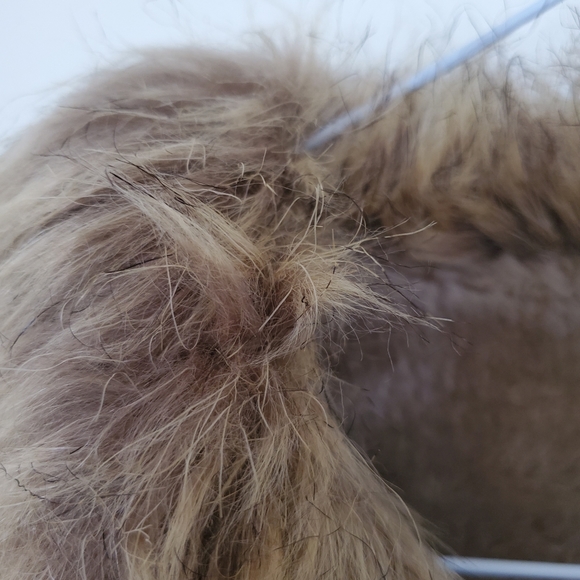 Le Chateau False Suede XXS Belted Coat Faux Fur Collar and Lining - Picture 6 of 16